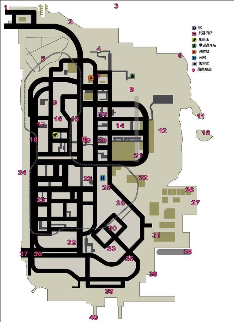 psp侠盗猎车手自由都市的故事地图一览